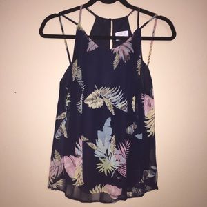 Strapping navy blue floral top